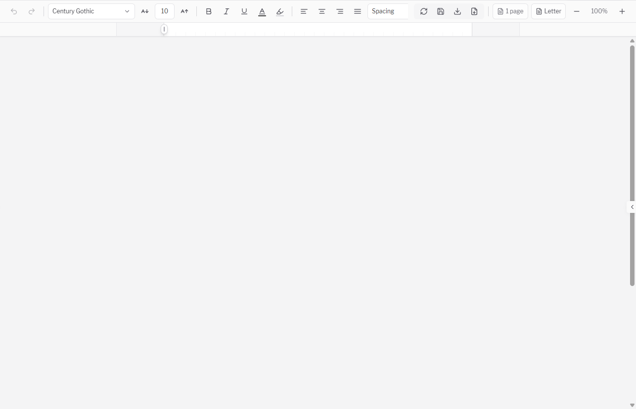 Native DOCX editing toolbar and paged document view