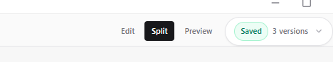 Edit, Split, and Preview view mode controls